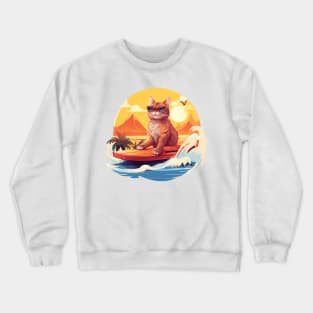 Summer Full Of Surfing - Cat Lovers Edition Crewneck Sweatshirt